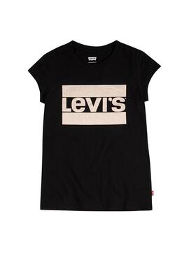 T-Shirt Levis Sportswear Logo nero per Bambina