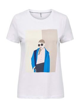 T-Shirt Only Zabi Artsy Bianco Per Donna