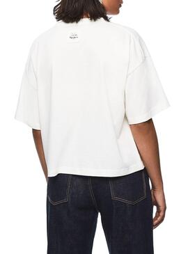 T-Shirt Pepe Jeans Mimi Dua Lipa Bianco Donna