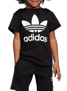 T-Shirt Adidas Trefoil Nero Bambino