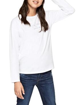 T-Shirt Pepe Jeans Nuria bianco Bambina