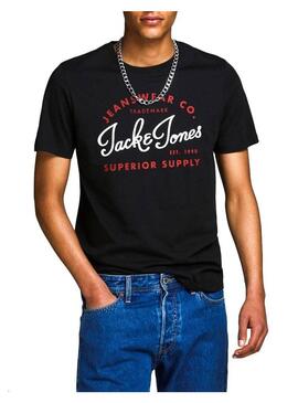 T-Shirt Jack and Jones Logo nero Uomo