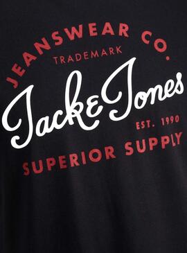 T-Shirt Jack and Jones Logo nero Uomo