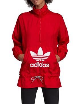 Giacca a vento Adidas Rosso per Donna