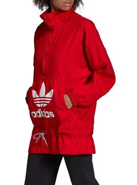 Giacca a vento Adidas Rosso per Donna