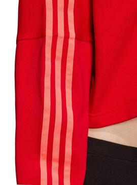 Felpe Cappuccio Adidas Crop sagomato Rosso Per Don