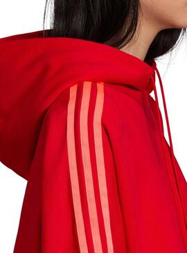 Felpe Cappuccio Adidas Crop sagomato Rosso Per Don