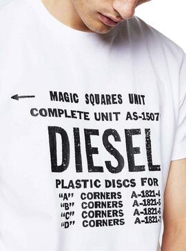 T-Shirt Diesel T-Diego-B6 Bianco Uomo