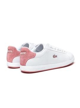 Sneaker Lacoste Graduate Bianco Pelle rosa Donna