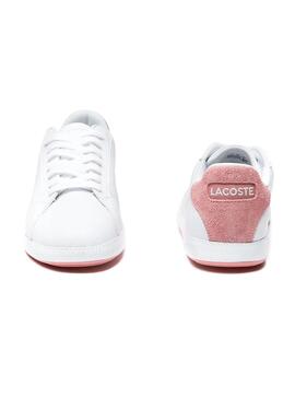 Sneaker Lacoste Graduate Bianco Pelle rosa Donna
