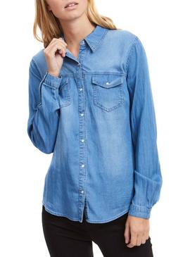 Camicia Vila Vibista Denim Blue Woman