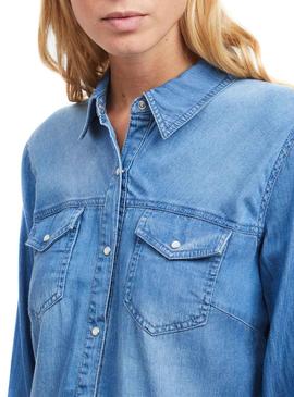 Camicia Vila Vibista Denim Blue Woman