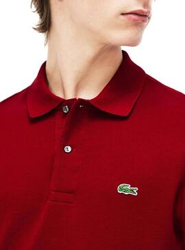 Polo Lacoste L1312 Granata per Uomo