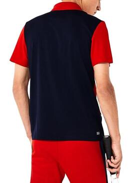 Polo Lacoste Sport Colorblock Rosso Per Uomo