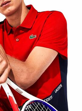 Polo Lacoste Sport Colorblock Rosso Per Uomo