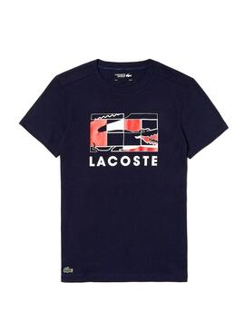 T-Shirt Lacoste Sport Campo da tennis Navy Uomo