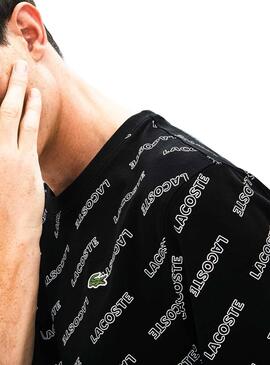 T-Shirt Lacoste Live Stampa Nero per Uomo