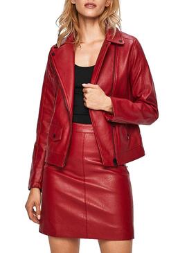 Giacca Pepe Jeans Possey Granata Ecoleather Donna