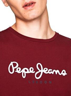 T-Shirt Pepe Jeans Eggo Long Granata Uomo
