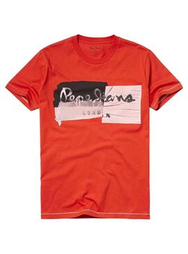 T-Shirt Pepe Jeans Stepney Orange Per Uomo