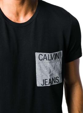 T-Shirt Calvin Klein Jeans Pocket Nero Uomo