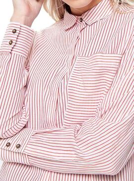 Camicia Only Carry Strisce Rosso Donna