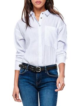 Camicia Only Carry Blue Stripes Woman