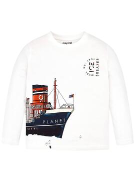 T-Shirt Mayoral Barca bianca per Bambino