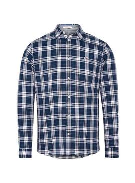 Camicia Tommy Jeans Essential Brushed Blu Uomo