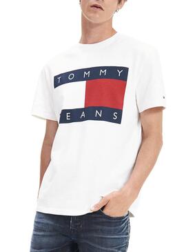 T-Shirt Tommy Jeans Big Flag Bianco Uomo