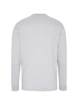 T-Shirt Tommy Jeans Long Round Grigio Uomo