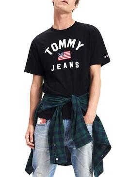 T-Shirt Tommy Jeans USA Nero Uomo