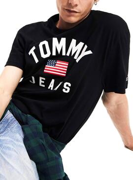 T-Shirt Tommy Jeans USA Nero Uomo