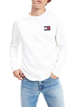 T-Shirt Tommy Jeans Long Basic Bianco Uomo