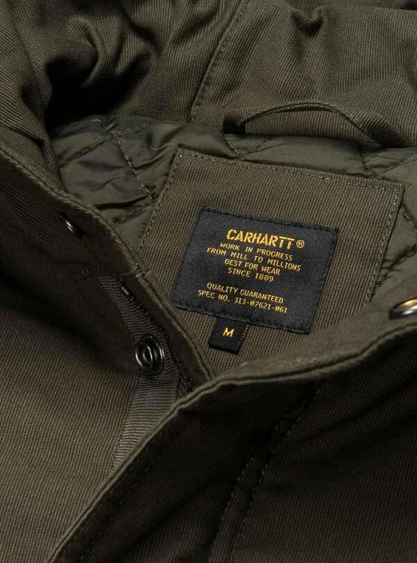 CARHARTT CLASH PARKA Giacca con cappuccio verde leggero da uomo XS 