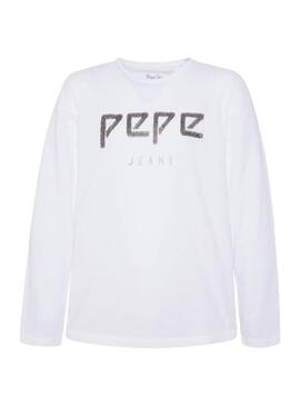 T-Shirt Pepe Jeans Alchemy Bianco Bambina