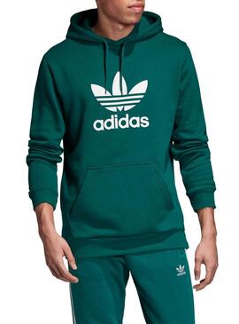 Felpe Adidas Trefoil Hoodie Verde Per Uomo