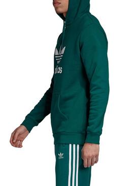 Felpe Adidas Trefoil Hoodie Verde Per Uomo