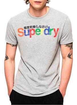 T-Shirt Superdry Retro Sport Grigio Uomo