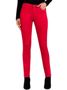 Pantalone Naf Naf Skinny Rosso Per Donna