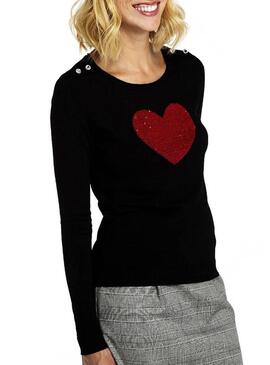 Maglia Naf Naf Cuore nero Per Donna