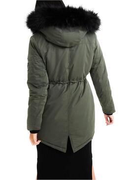 Parka Superdry Nadare microfibra Verde Donna