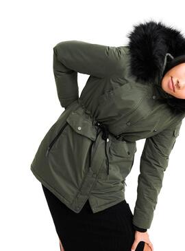 Parka Superdry Nadare microfibra Verde Donna