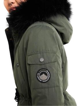 Parka Superdry Nadare microfibra Verde Donna