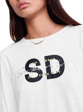 Top Superdry Graphic Bianco Donna
