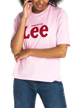 T-Shirt Lee Cansas Rosa Donna