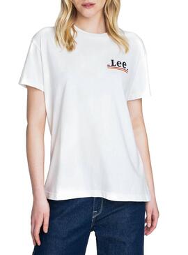T-Shirt Lee Minilogo Bianco Donna