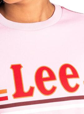 Felpe Lee Logo rosa Donna