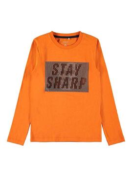 T-Shirt Name It Nudo Arancione Bambino