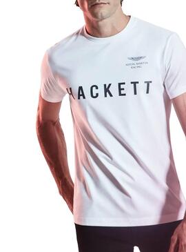 T-Shirt Hackett Aston Martin Bianco Uomo